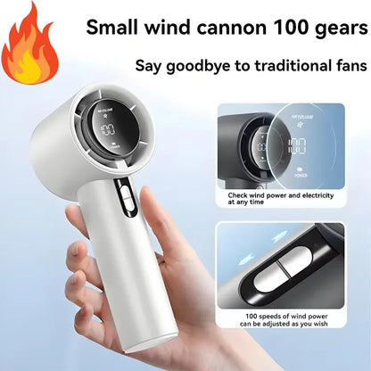 Xiaomi Turbo Handheld Fan – USB Rechargeable, 100 Speeds
